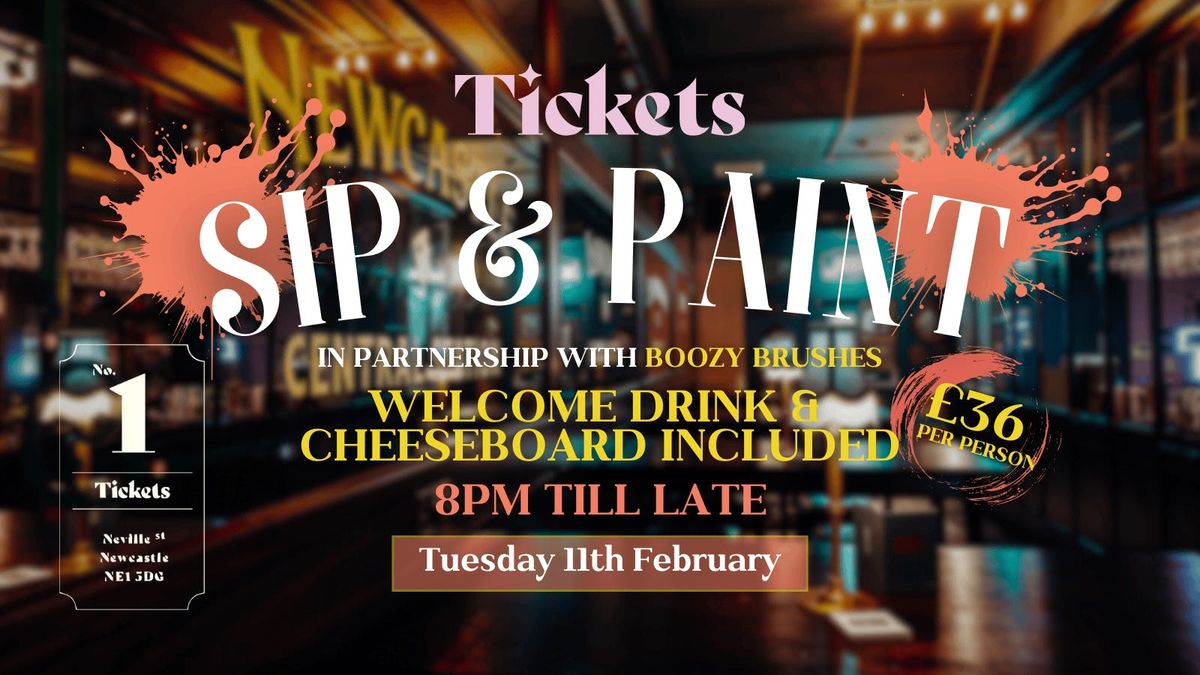 Sip and Paint : Tickets Bar Newcastle X Boozy Brushes | Tuesday 11th February