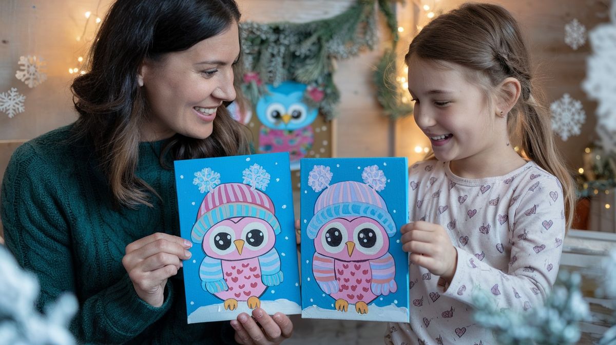 \ud83c\udfa8\u2728 Mommy & Me Painting Class: Winter Owls \ud83e\udd89