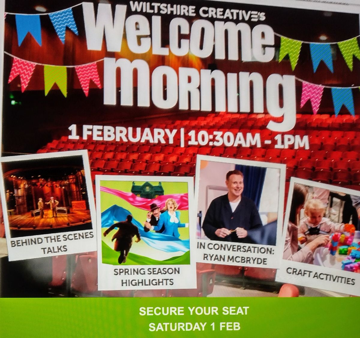 NSWI - Visit Salisbury Playhouse to 2025 Spring Season Welcome Morning price PP Free details below