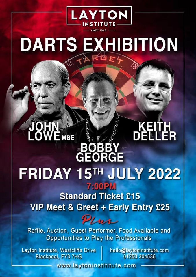 Darts Exhibition a night with legends, Layton Institute, Blackpool