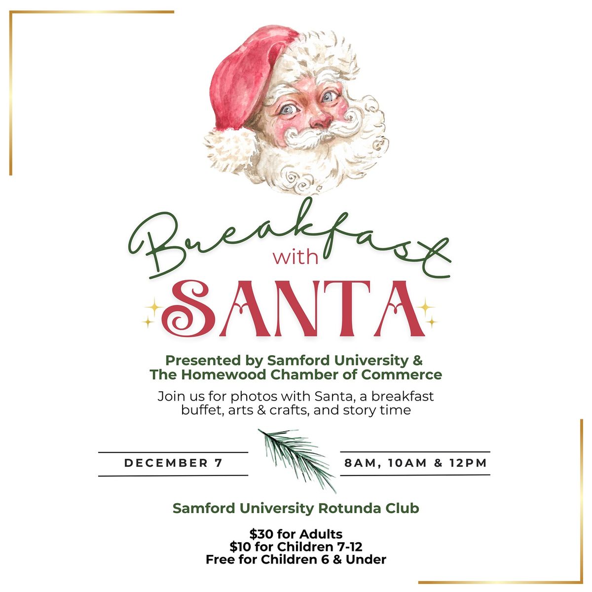 Breakfast with Santa - Presented by Samford University and The Homewood Chamber of Commerce