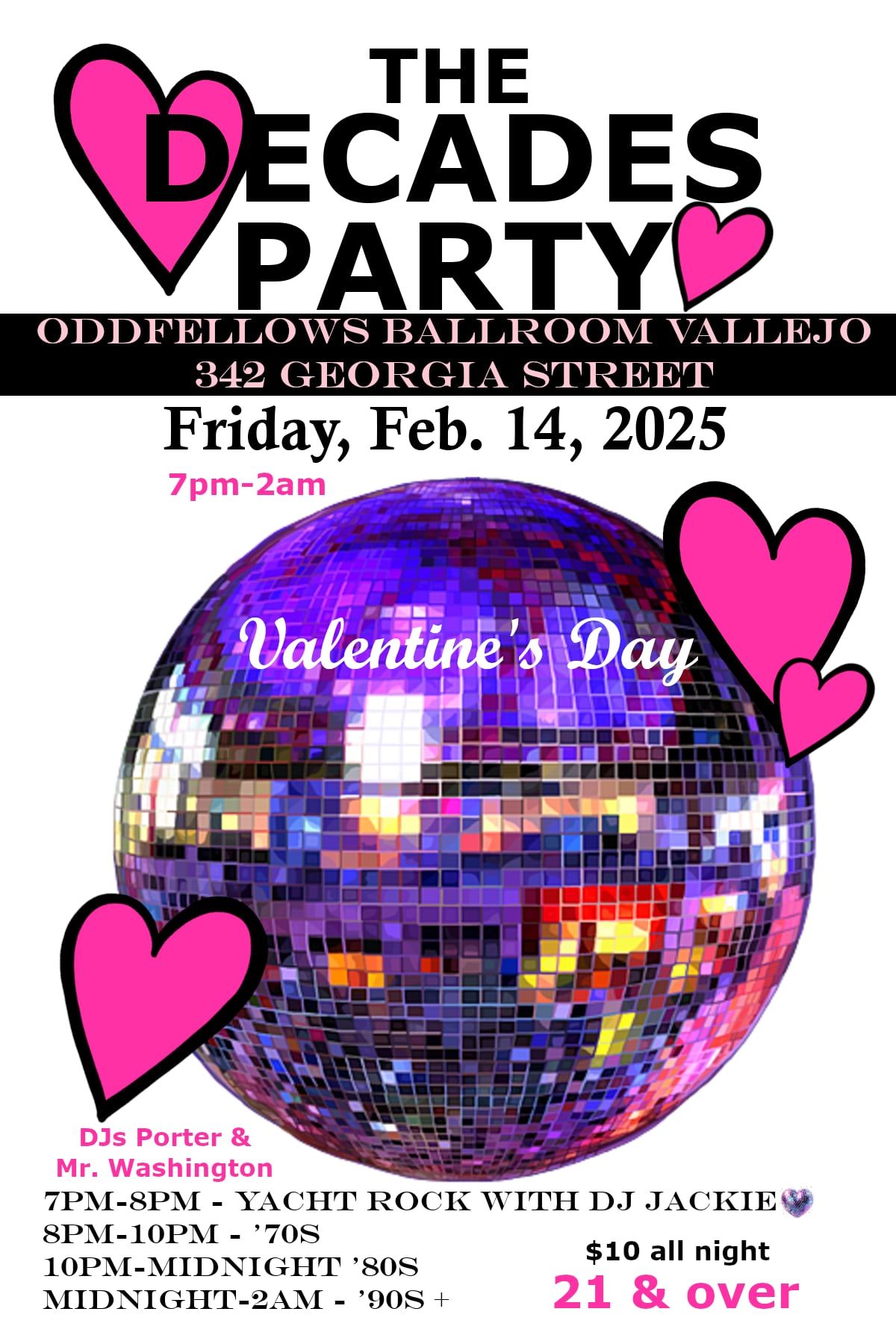 Decades Valentines Dance Party @ IOOF Vallejo