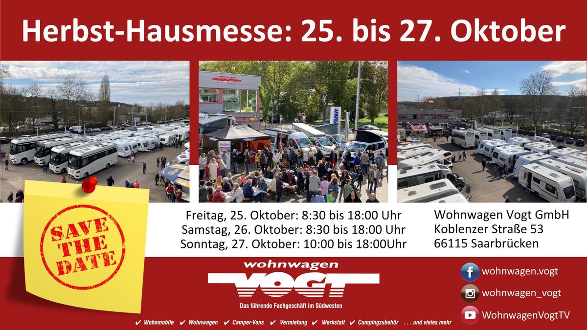 Herbst-Hausmesse mit gro\u00dfer Ausstellung, ca. 300 Neu- und Gebrauchtfahrzeuge \ud83e\udd29