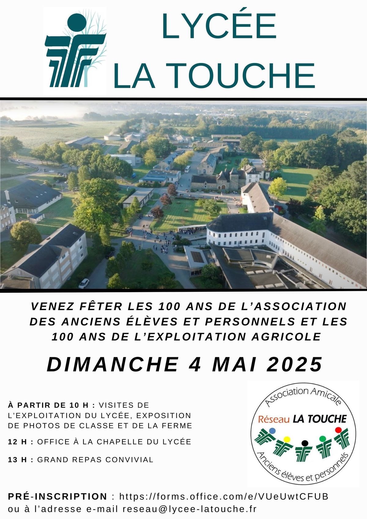 100 ans de l\u2019Amicale des anciens et de l\u2019exploitation du Lyc\u00e9e La Touche 