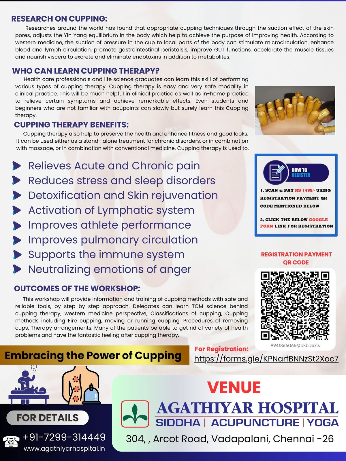 1 day workshop in Cupping Therapy - Hands on Training