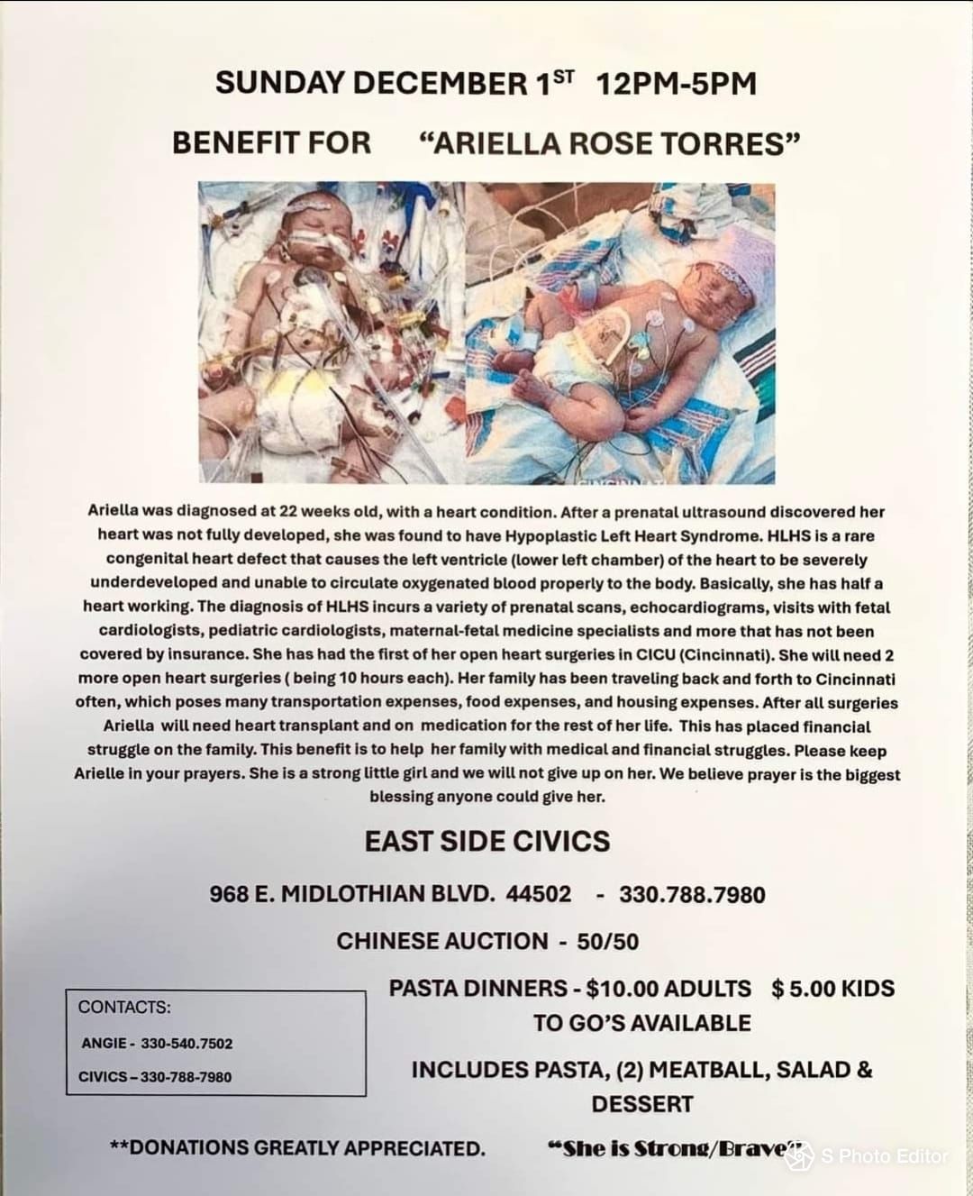 Aeriella Rose Torres Benefit