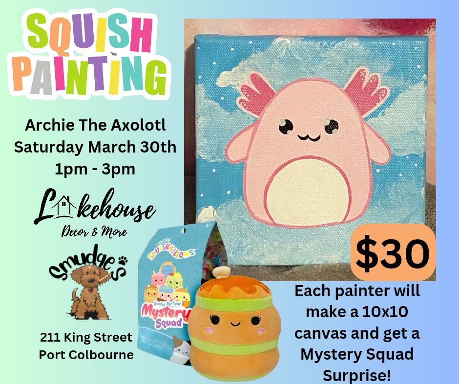 Archie The Axolotl Squishmallow Painting