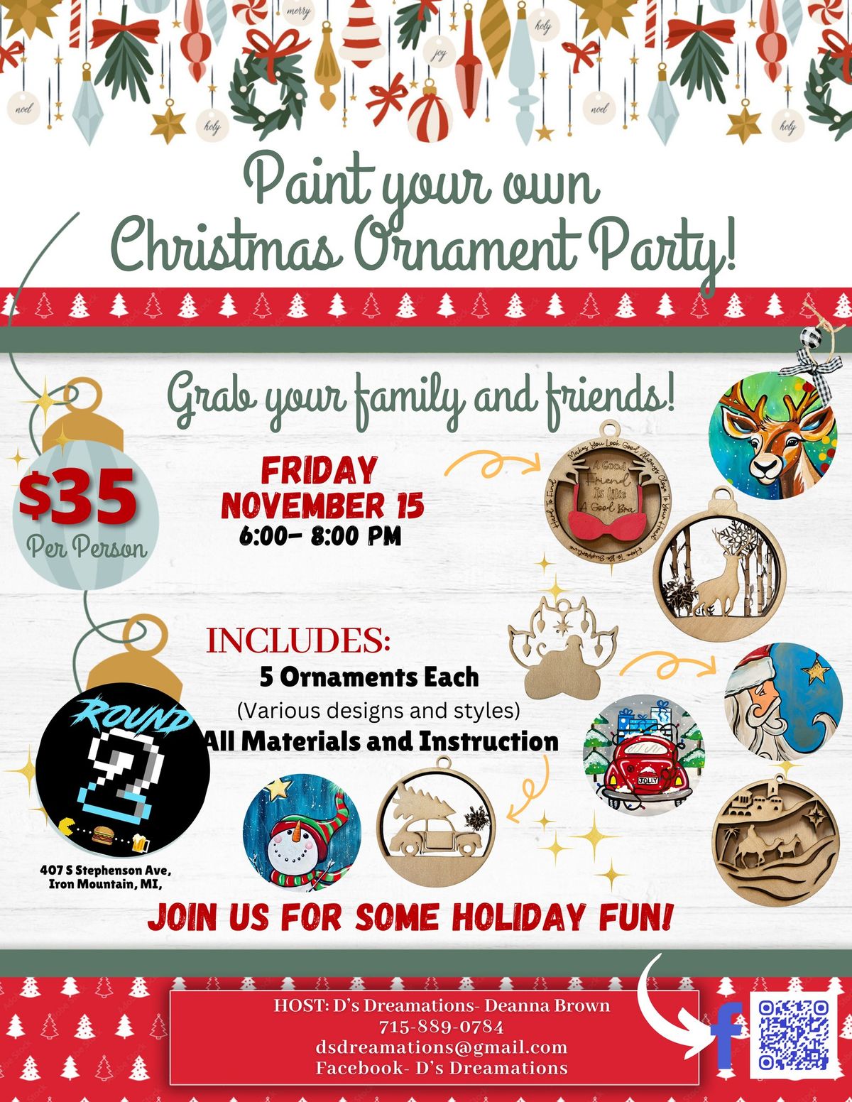 Paint your own Christmas ornament party!