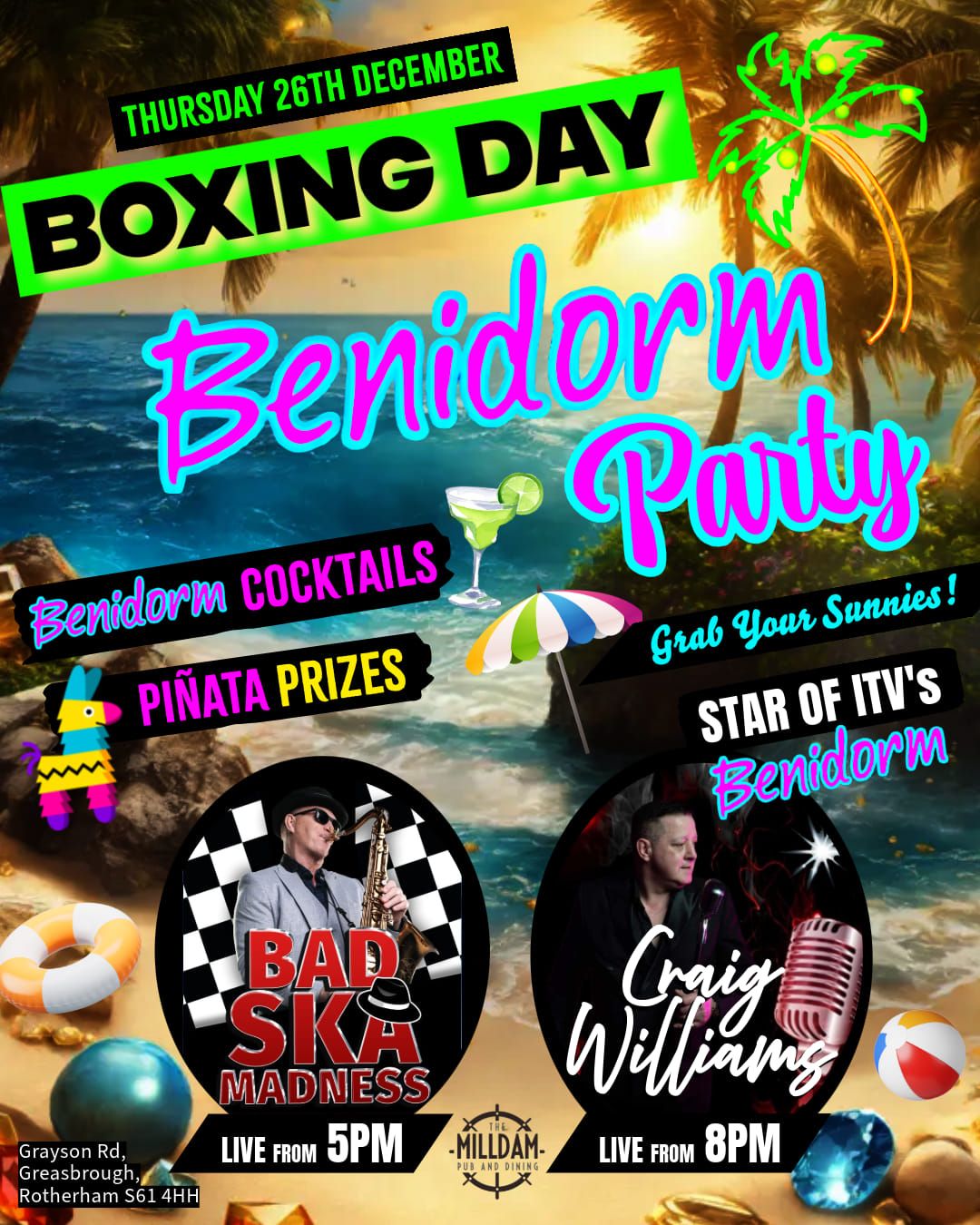 BOXING DAY BENIDORM PARTY at The Mill Dam Featuring CRAIG WILLIAMS!