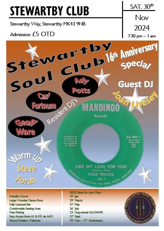 Stewartby Northern Soul Club 16th Anniversary