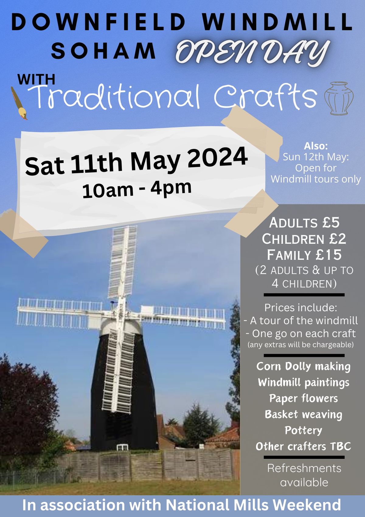 Downfield Windmill, Soham, open day and traditional craft session
