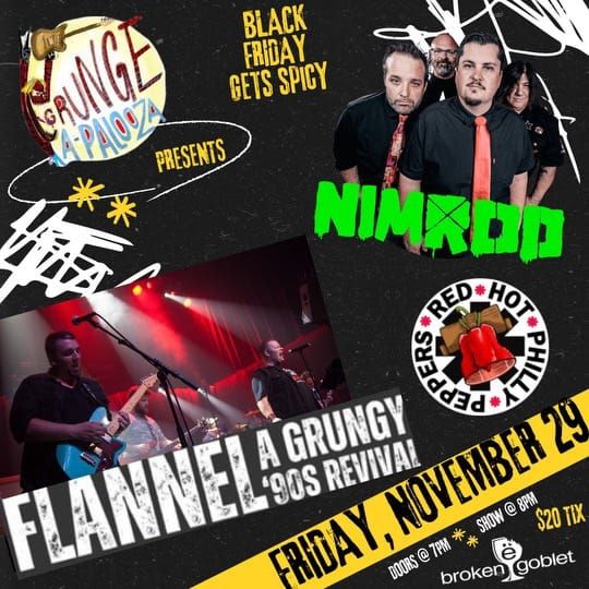 Black Friday Gets Spicy W Flannel, The Red Hot Philly Peppers & Nimrod: Green Day Tribute 