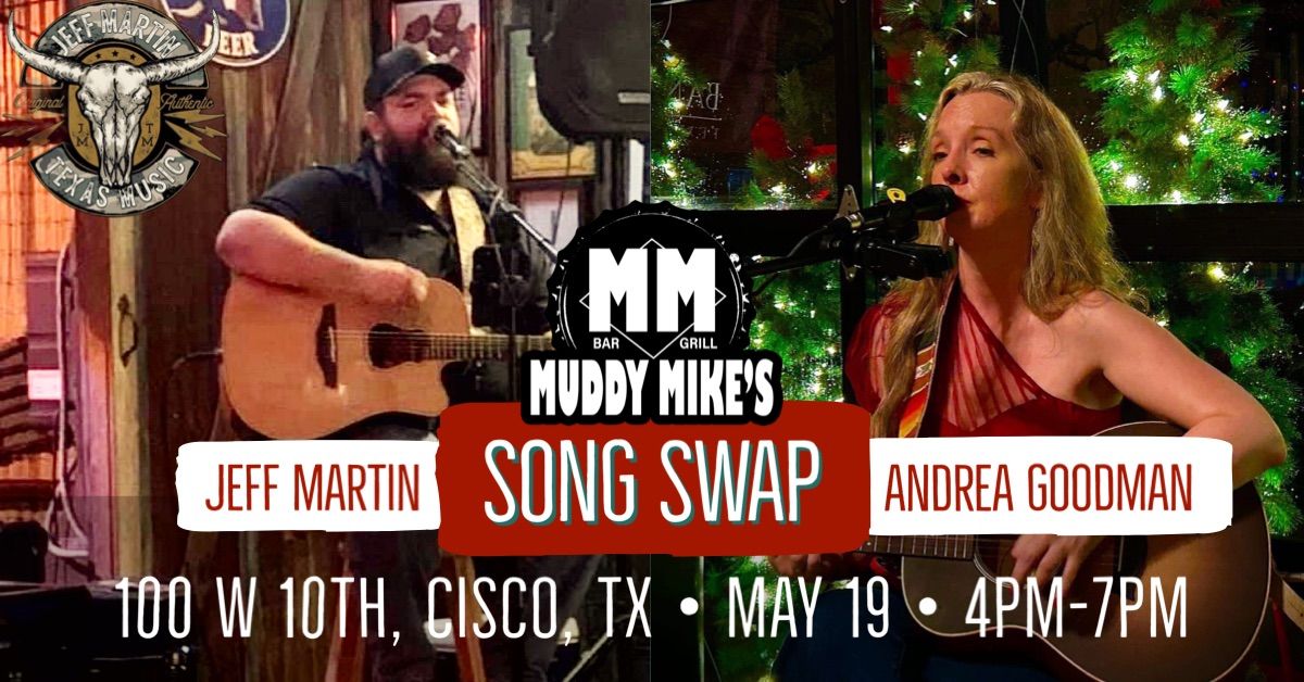 Jeff Martin and Andrea Goodman Song Swap at Muddy Mike\u2019s Bar and Grill