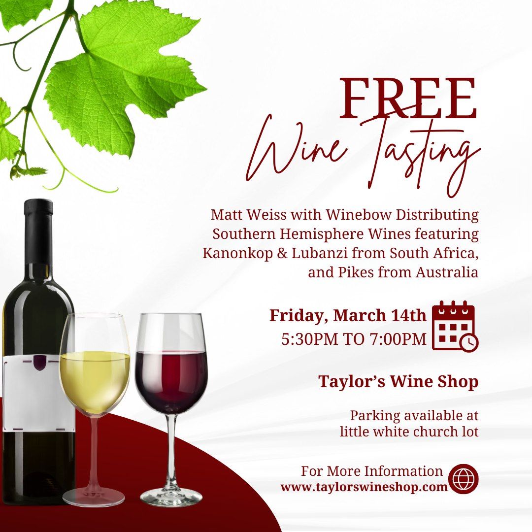 Free Wine Tasting feat. Matt Weiss with Winebow Distributing