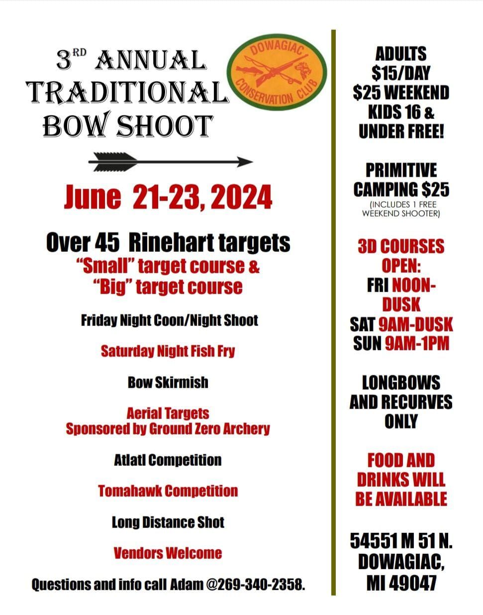 3rd Annual Traditional Archery Shoot