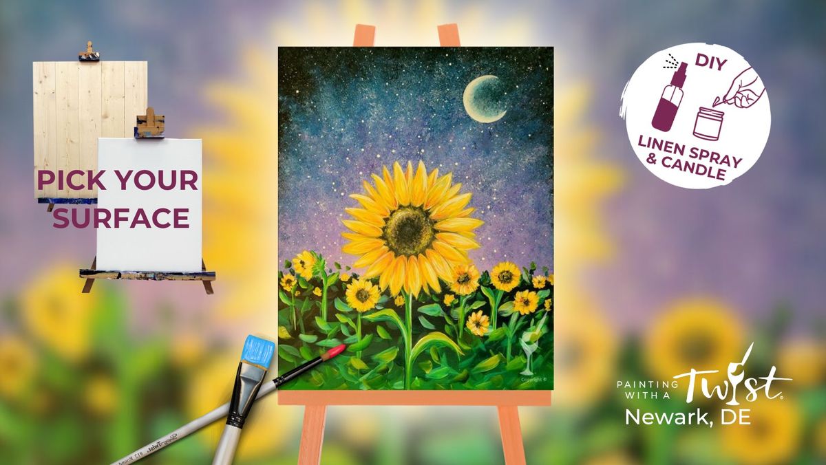 Paint & Sip - Twisted Tuesday: Galactic Sunflowers - $5 Off