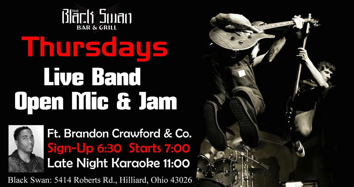 Thursday "Live Band Open Mic & Jam" at The Black Swan