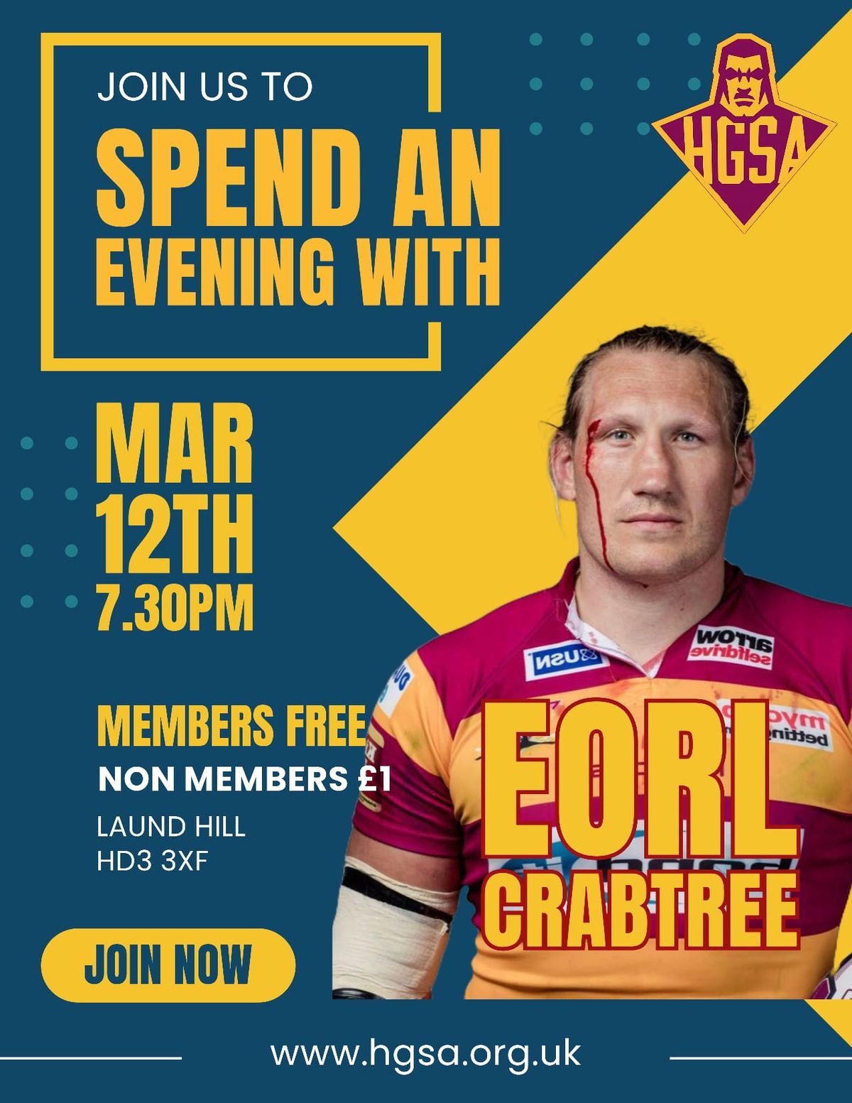 An Evening With Eorl Crabtree (members only) 