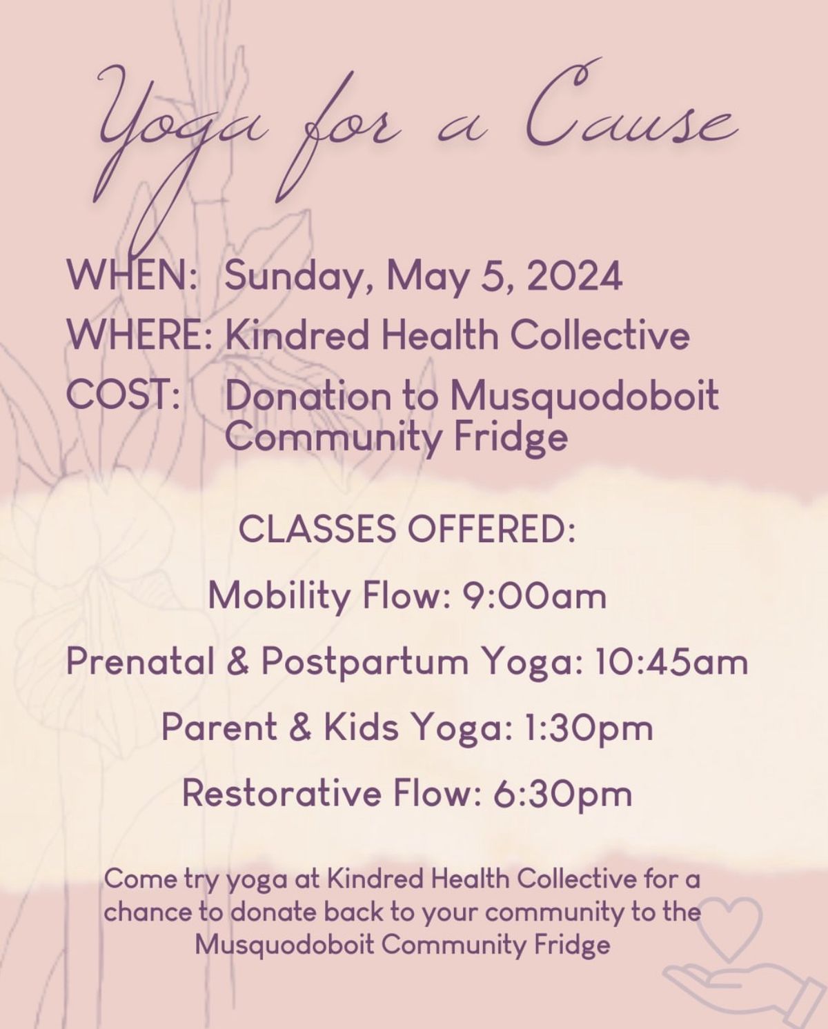 Yoga for a Cause\u2014\u2014 Try Yoga at Kindred
