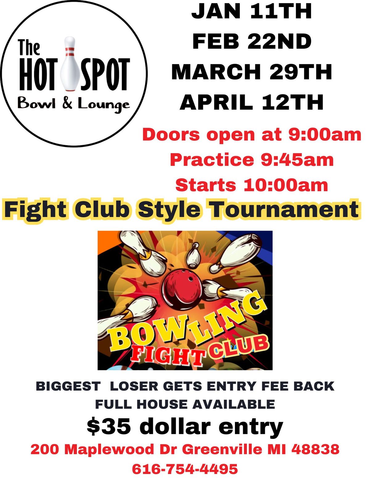 Fight Club Scratch Bowling tournament 