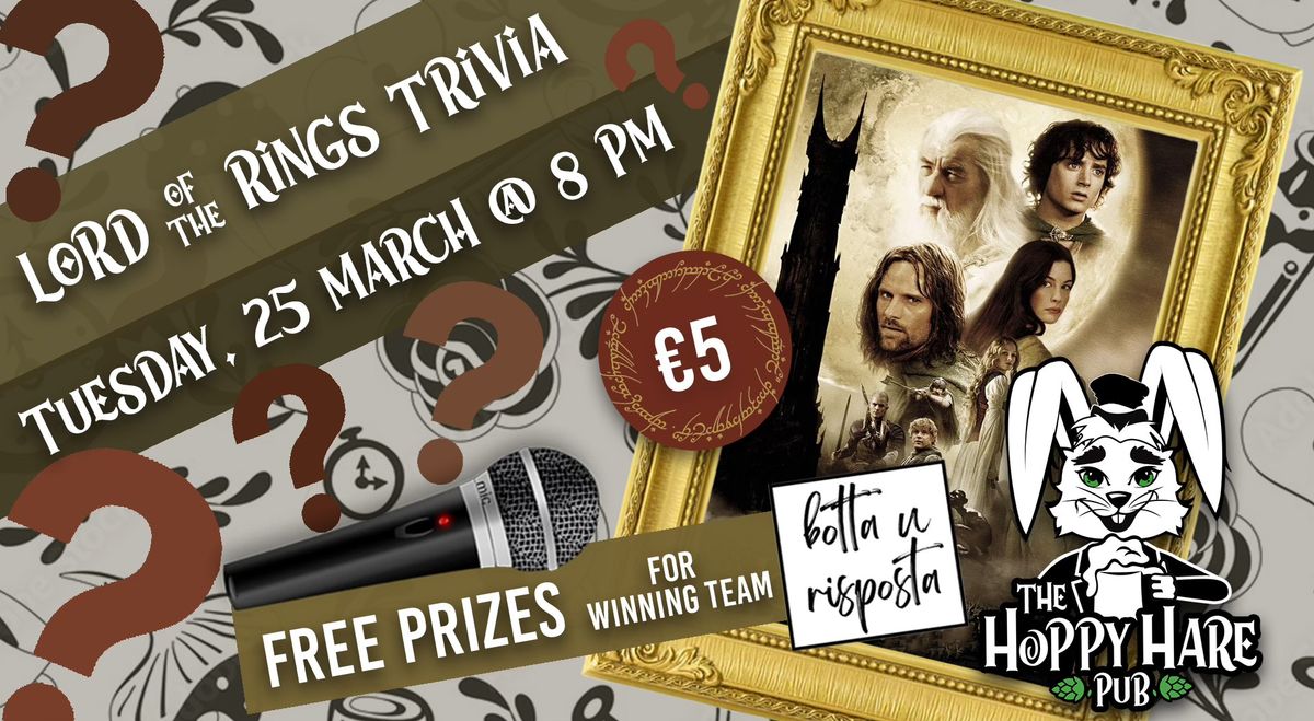 Lord of the Rings Trivia Night at The Hoppy Hare Pub