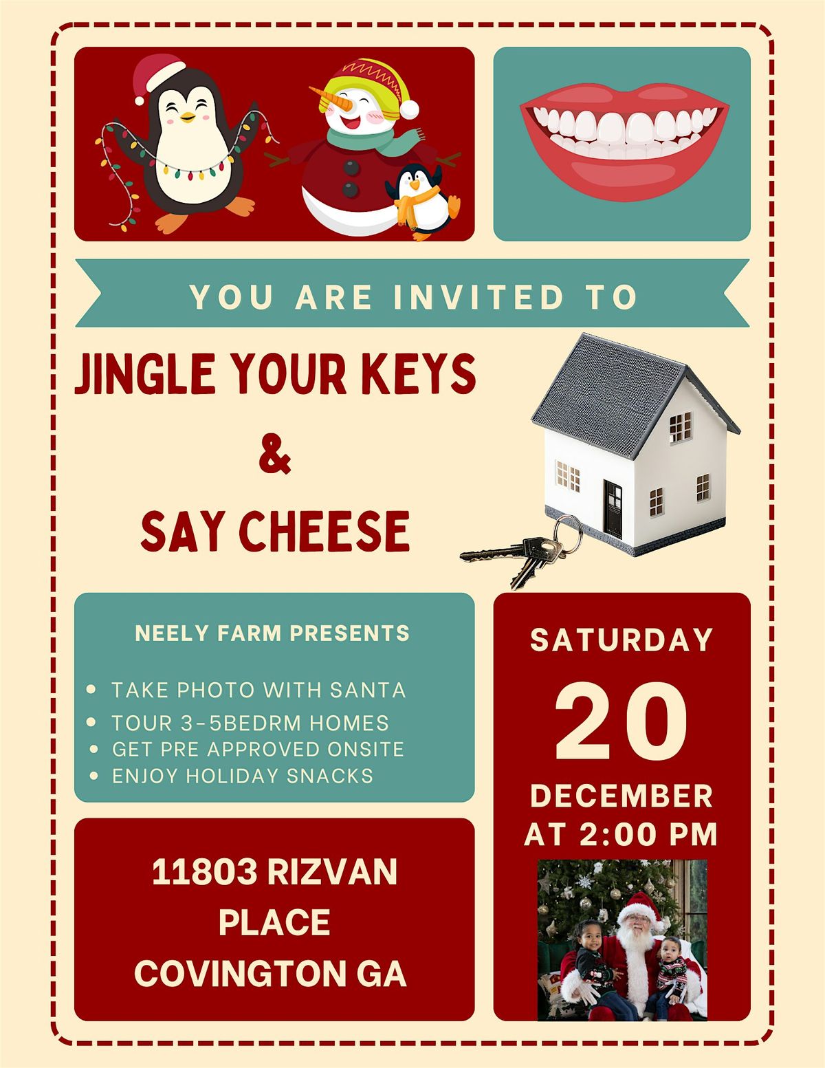 "Jingle You Key & Say Cheese!"  - Pictures with Santa