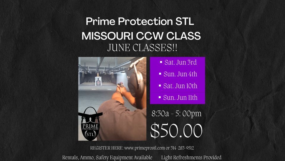 Prime Protection STL CCW CLASS!!