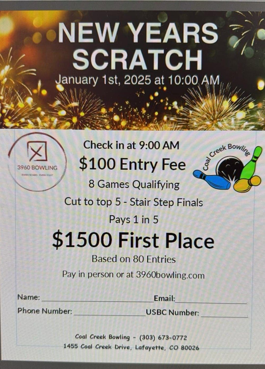 New Years Scratch Tournament