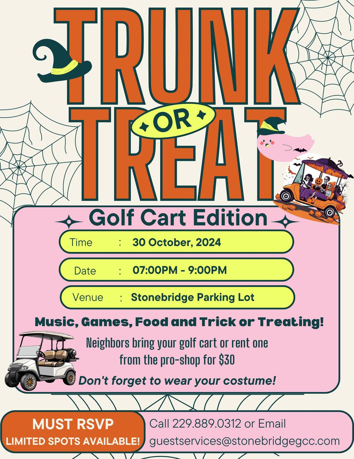 Stonebridge's Trunk or Treat Golf Cart Edition