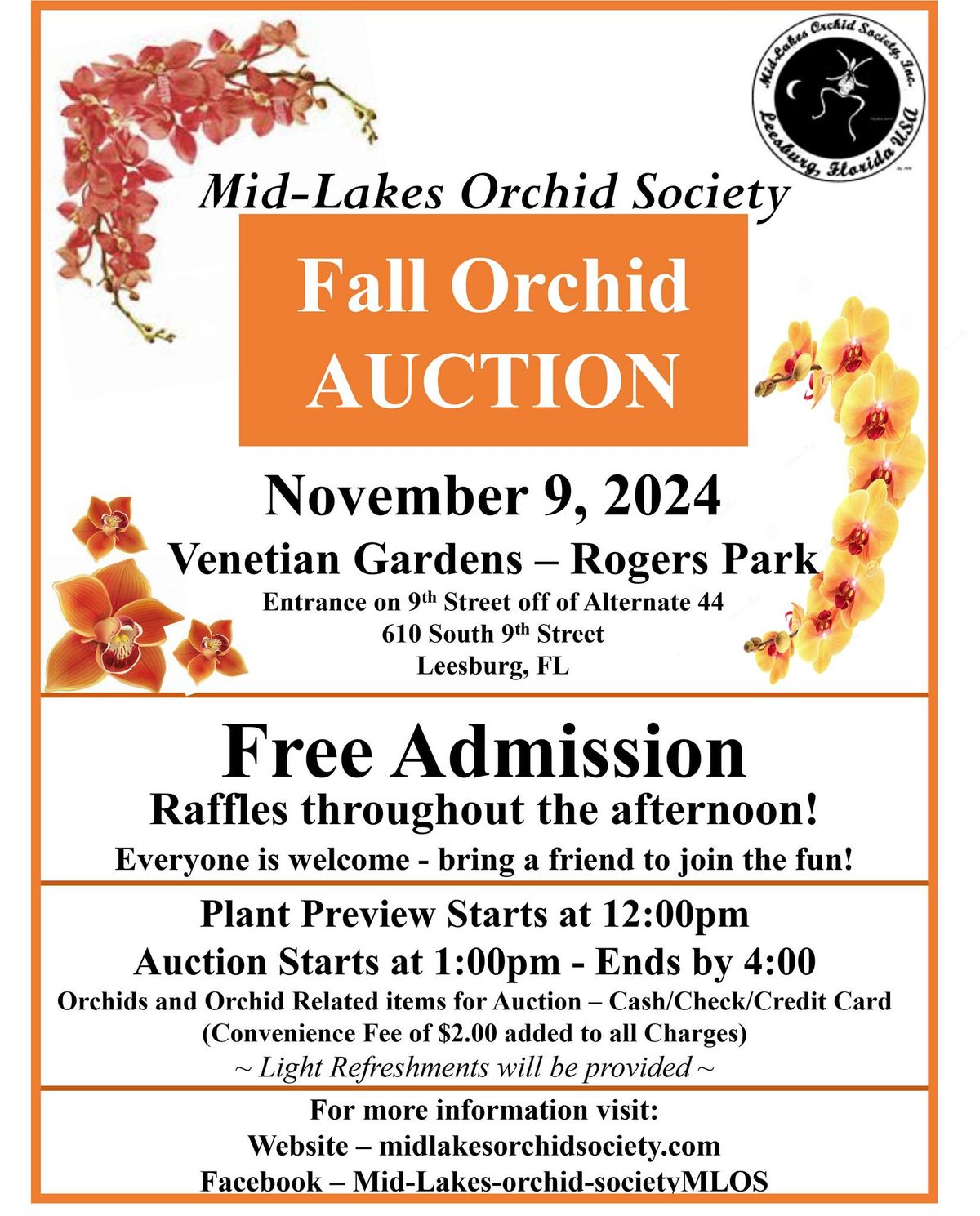 Mid-Lakes Orchid Society Fall Auction