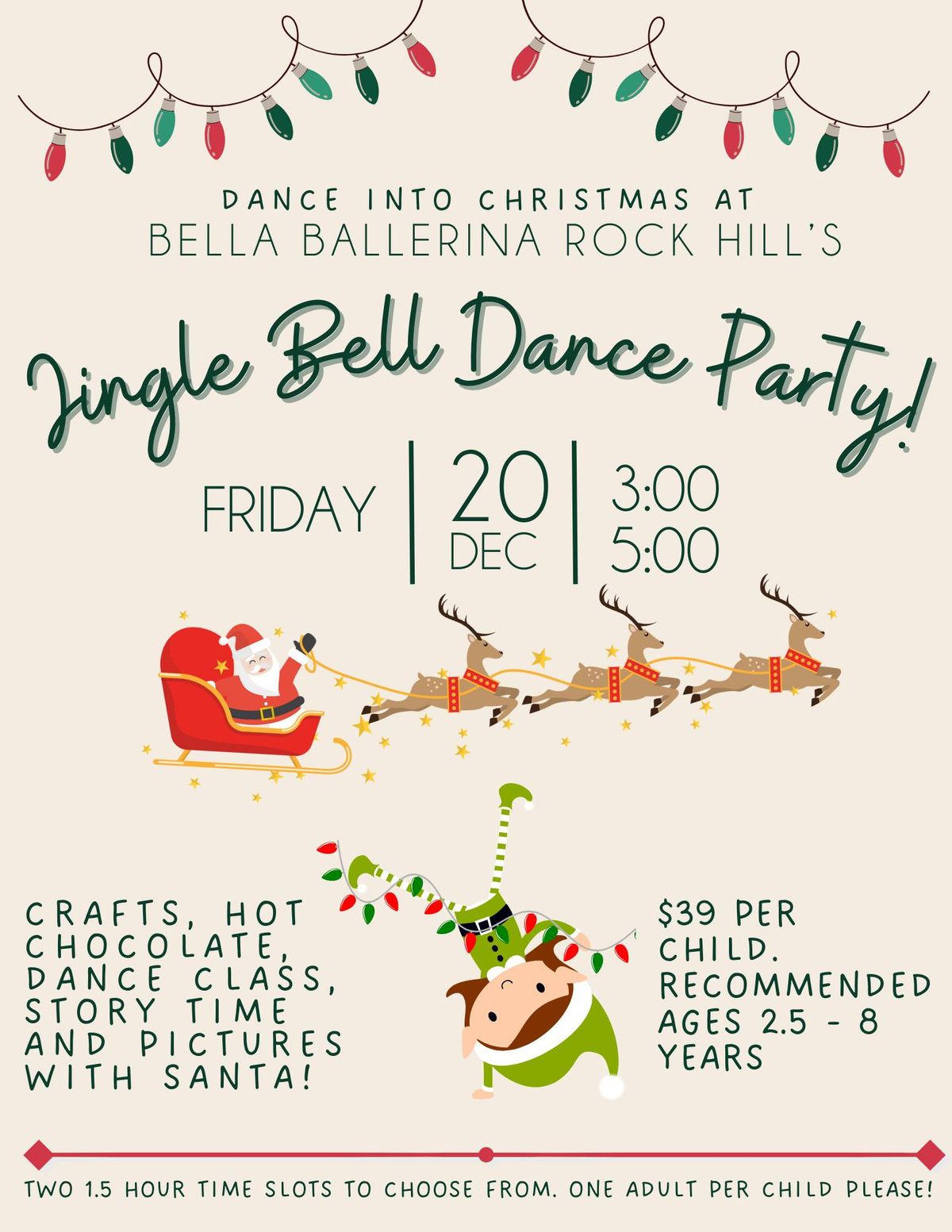 Jingle Bell Dance Party at Bella Ballerina Rock Hill