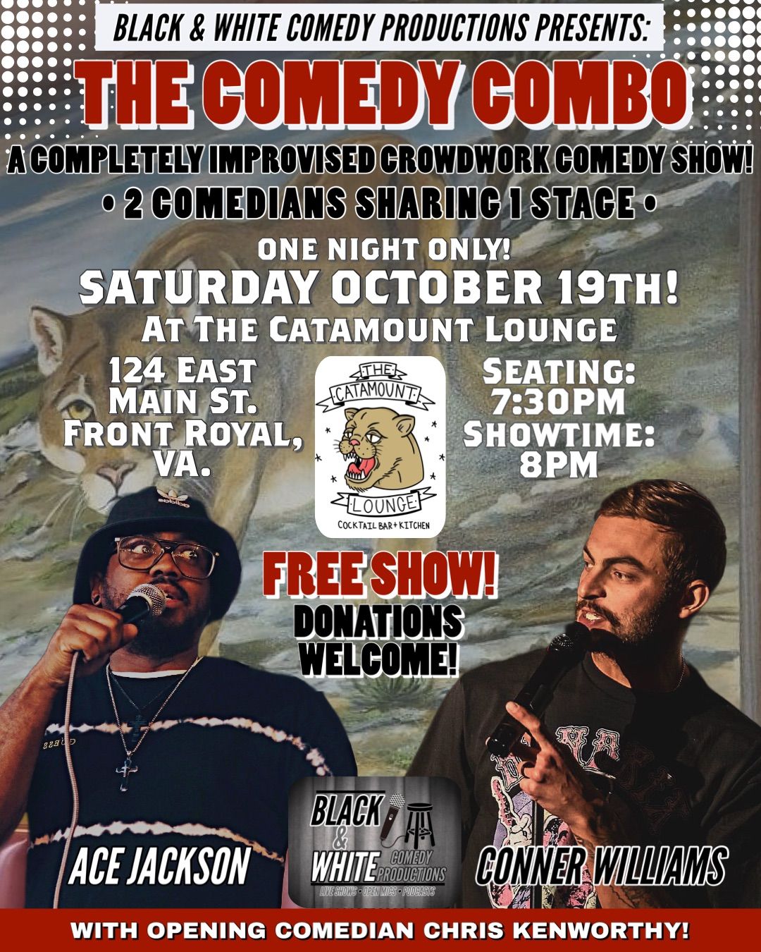 The Comedy Combo! A FREE Crowdwork Comedy Show! At The Catamount Lounge