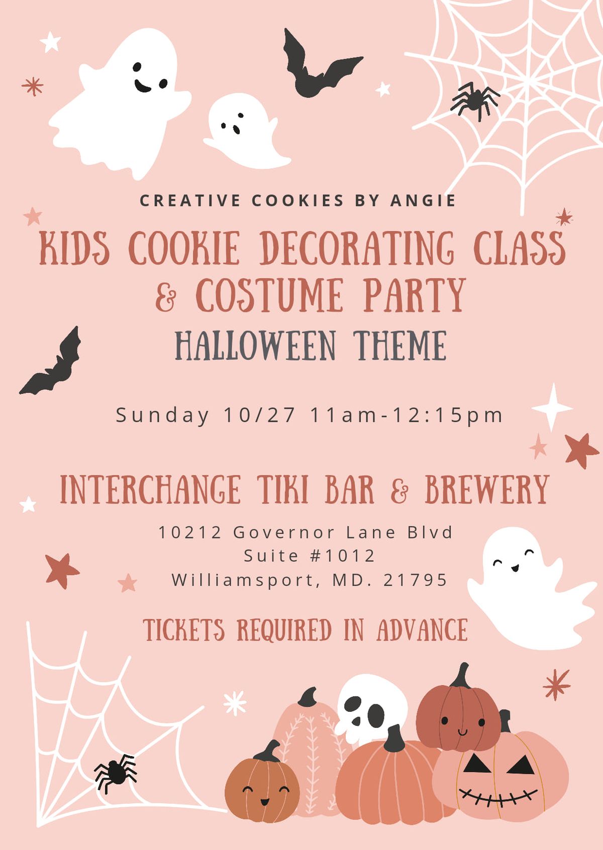 Kids Cookie Camp & Costume party- Halloween  theme