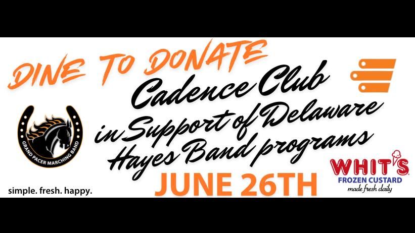 Dine to Donate for Cadence Club to Support Delaware Hayes Band programs