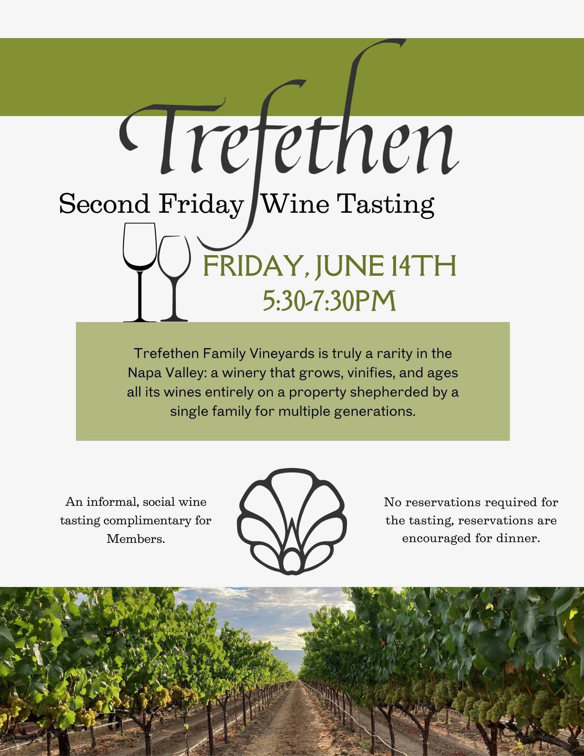 Second Friday Wine Tasting with Trefethen (for members and invited guests only)