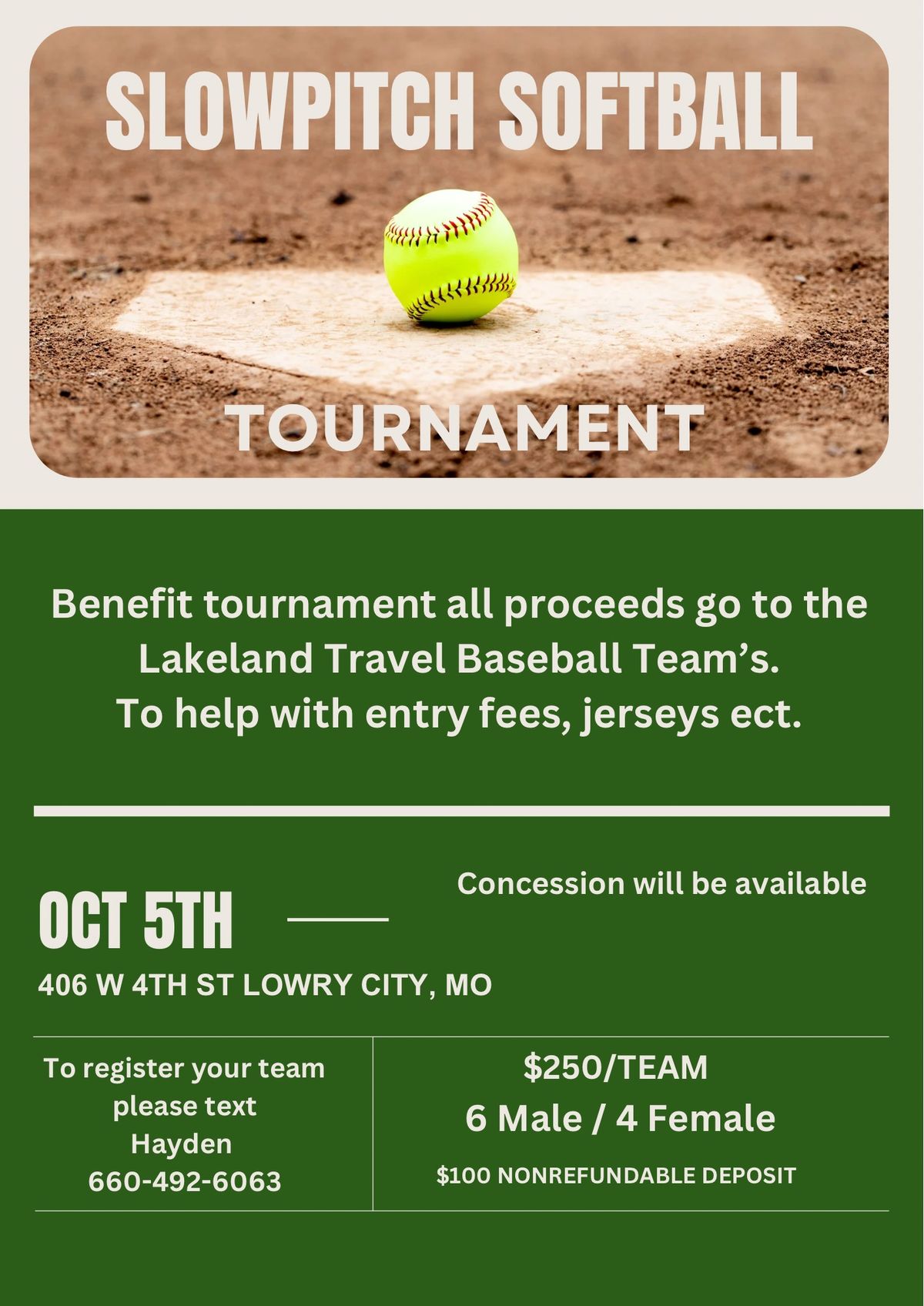 SLOWPITCH SOFTBALL TOURNEY