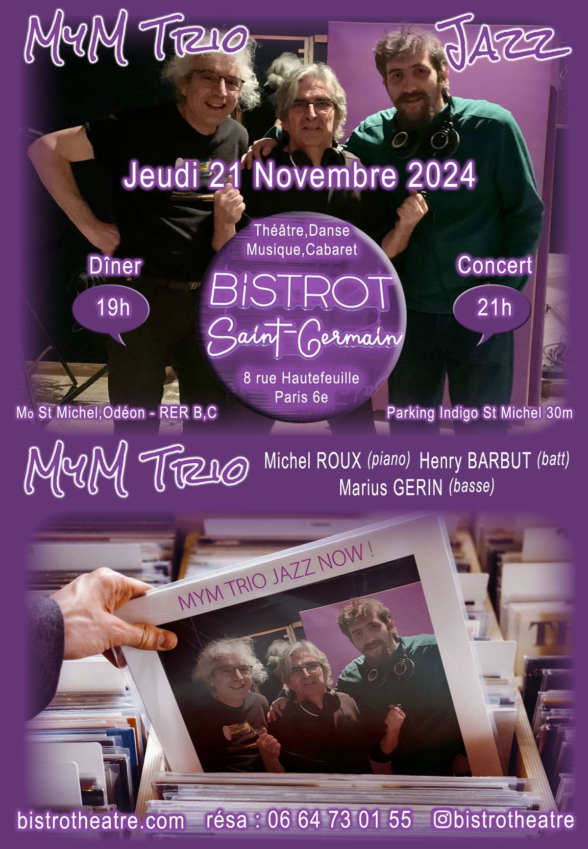 Mym Trio Jazz au Bistrot St Germain