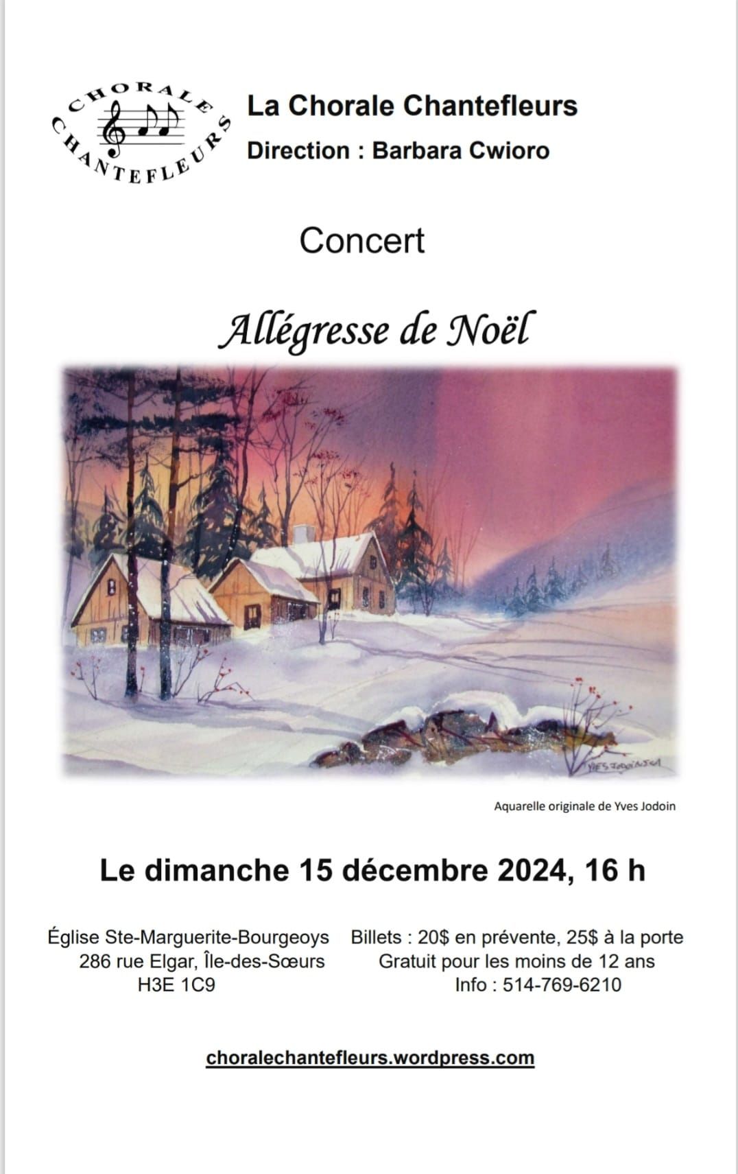 Concert de No\u00ebl Chorale Chantefleurs:All\u00e9gresse de No\u00ebl 