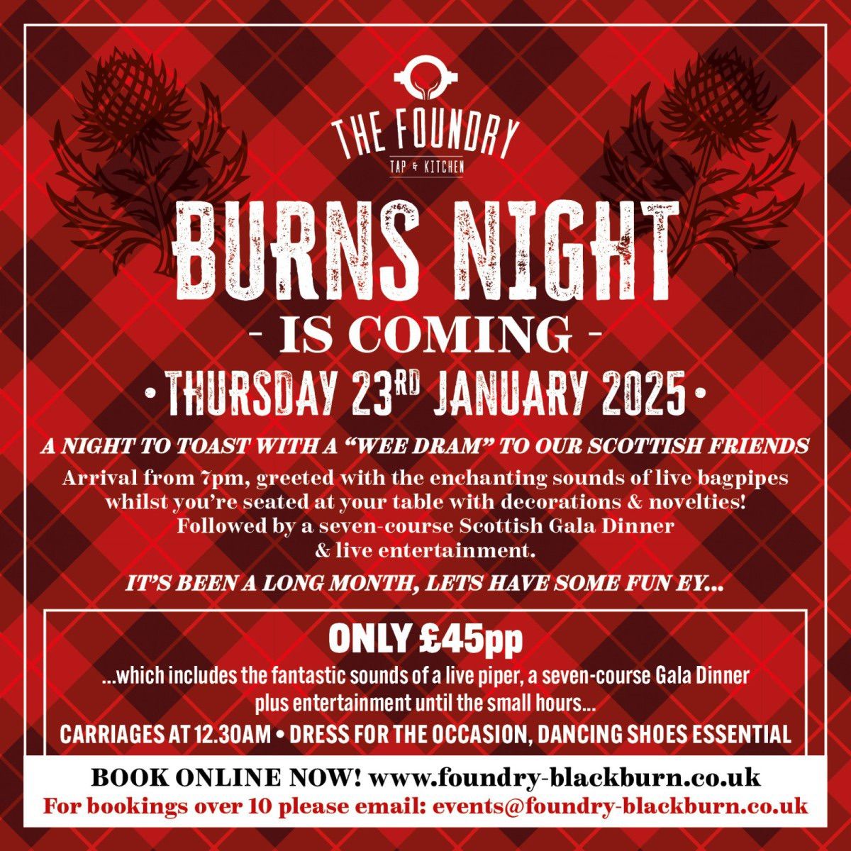 Burns Night at The Foundry!\ud83d\udd25