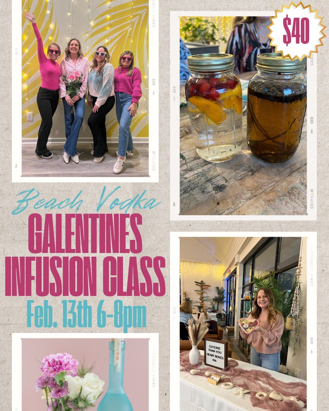 Beach Vodka Galentines Infusion Class 