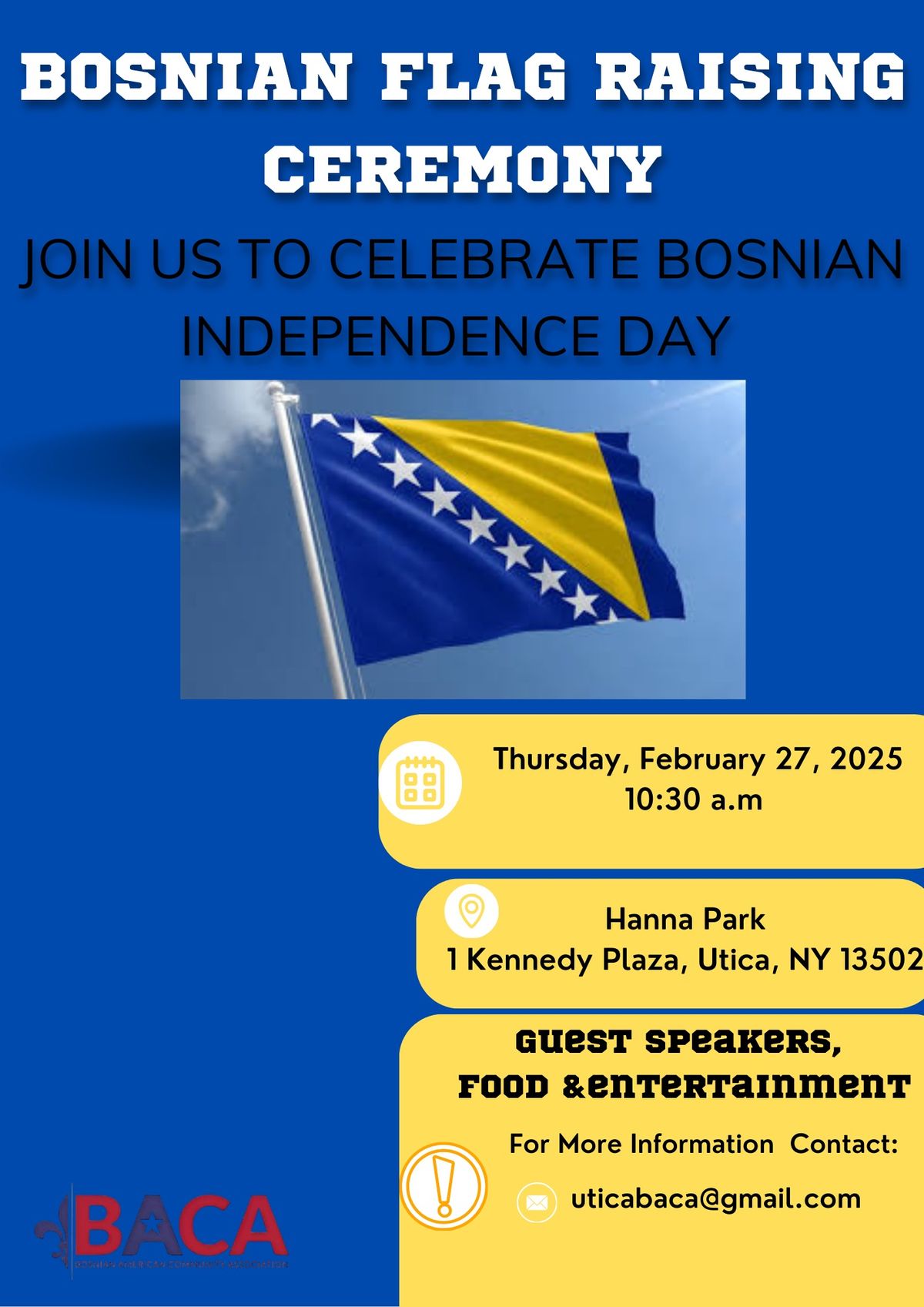 Bosnian Flag Raising Ceremony