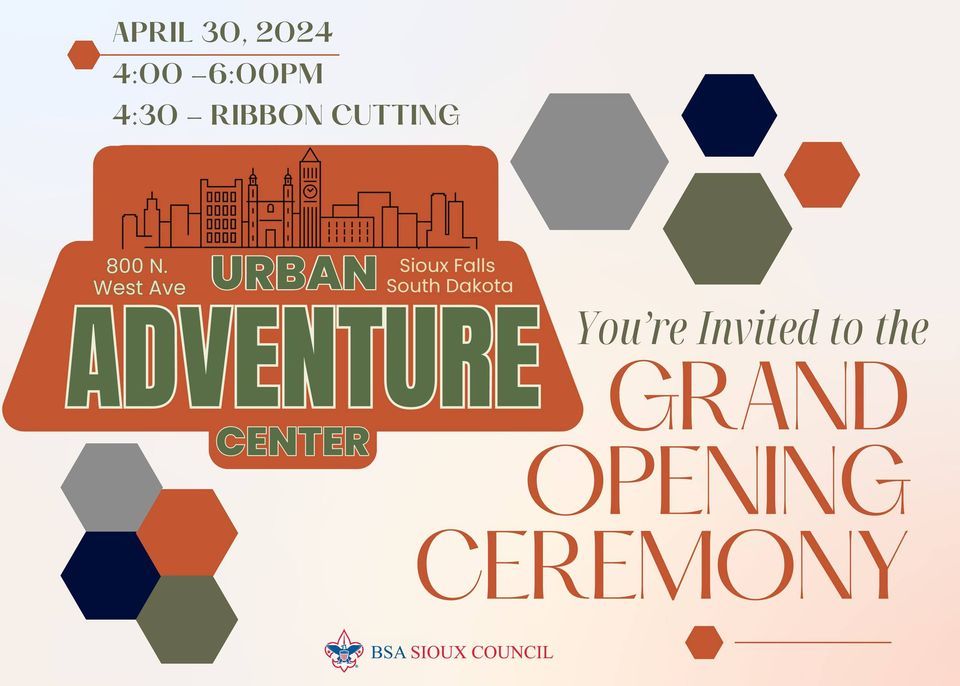 Urban Adventure Center Open House @ 4pm with Ribbon Cutting @ 4:30pm