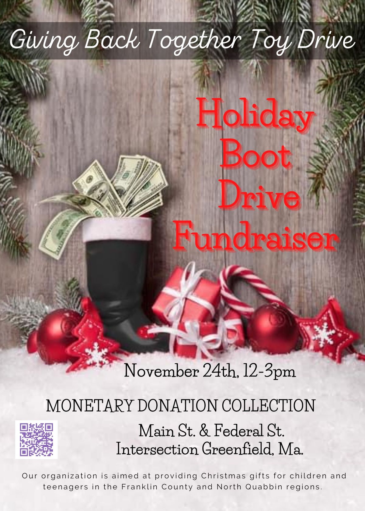 Holiday Boot Drive Monetary \/ Gift Card Collection Fundraiser