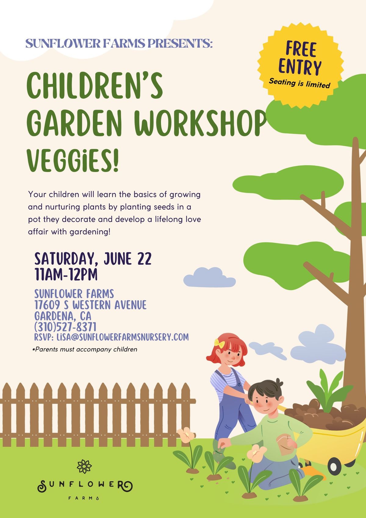 Children\u2019s Garden Workshop: Veggies!! ????