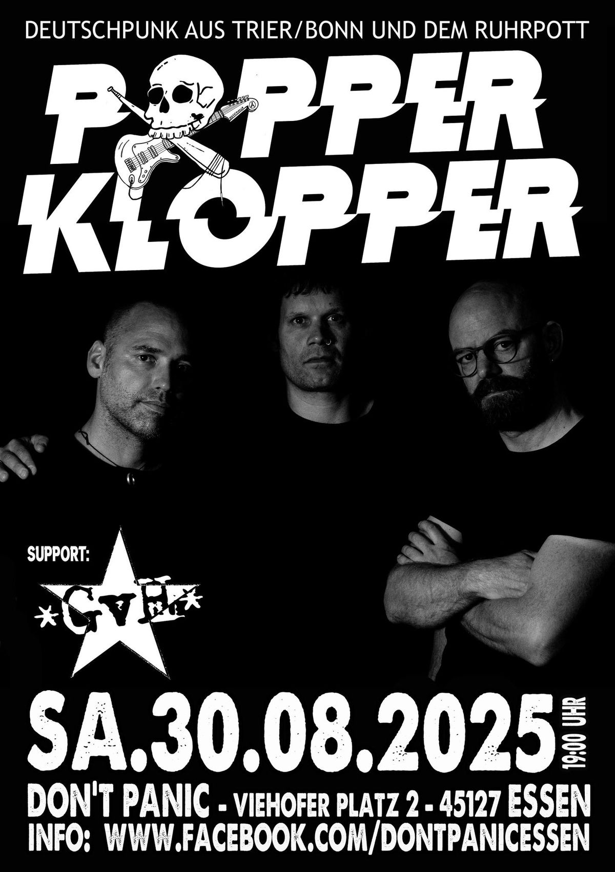 Nachholtermin: Popperklopper (Deutschpunk aus Trier\/Bonn) + Support: Gisela von Hinten