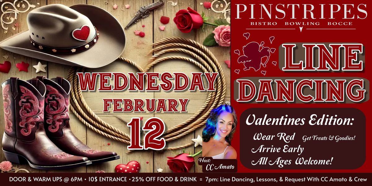 Line Dancing - All Ages at Pinstripes - VALENTINE EDITION