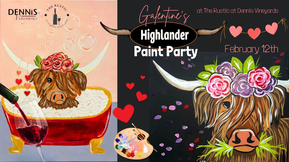 Galentine's Highlander Paint Party at Dennis Vineyards