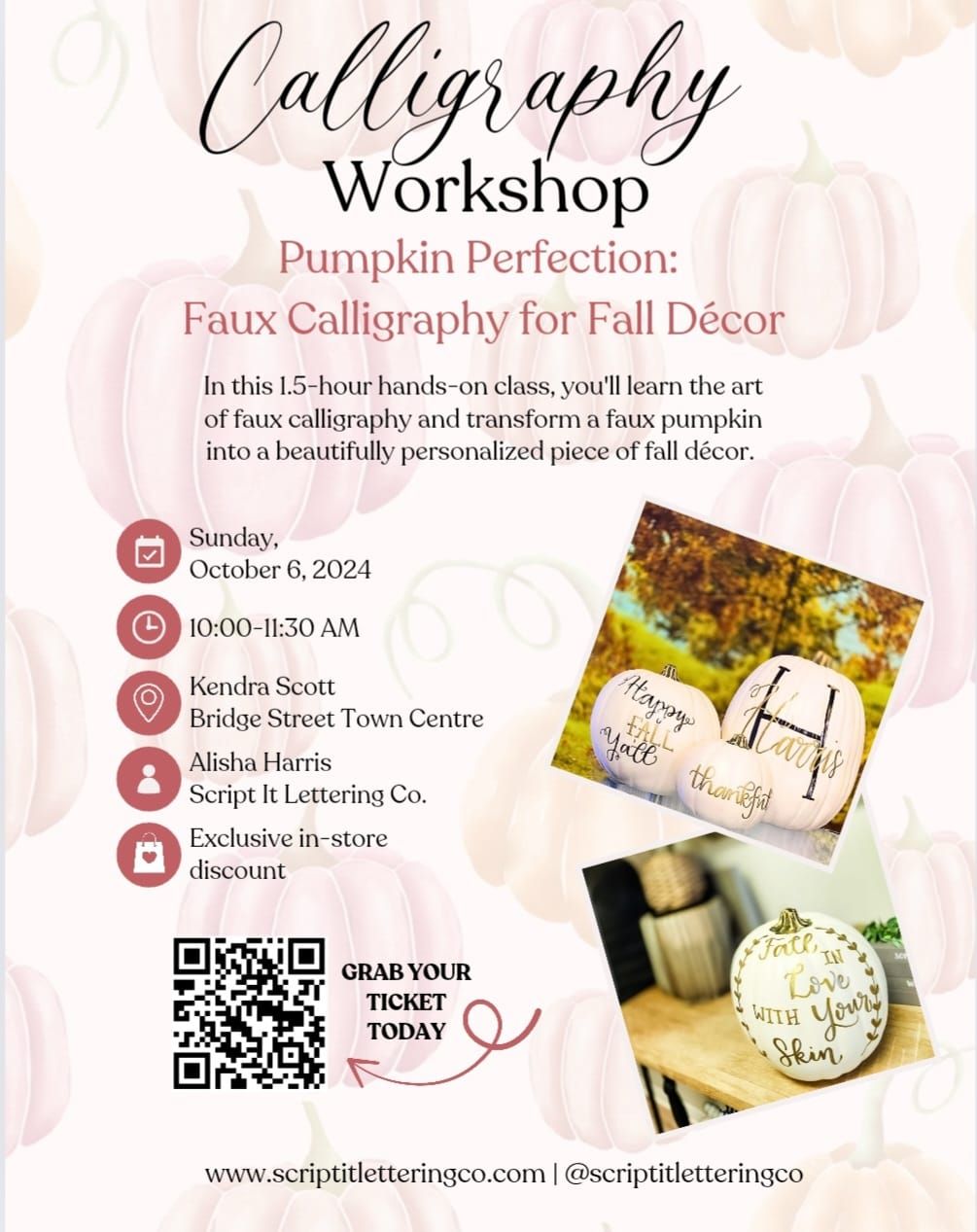 Calligraphy Workshop: Pumpkin Perfection Faux Calligraphy for Fall D\u00e9cor 