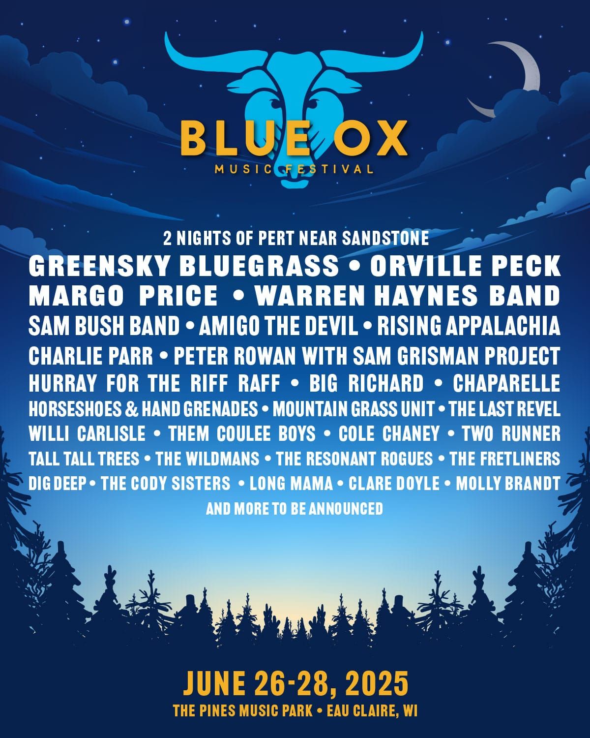 Blue Ox Music Festival: Pert Near Sandstone  Greensky Bluegrass & Orville Peck - 3 Day Pass