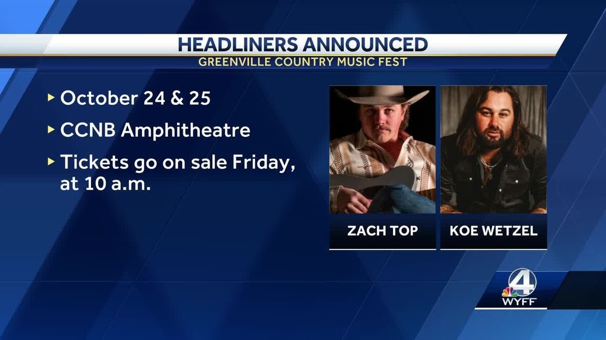 Greenville Country Music Fest - 2 Day Pass with Koe Wetzel and Zach Top